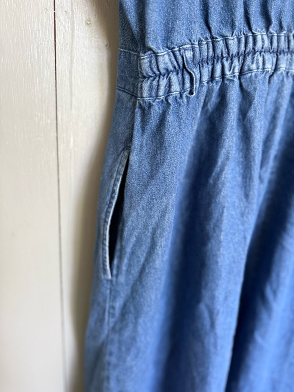 Vintage Jumper Dress Classic Denim Button-Front Dress - Picture 5 of 7